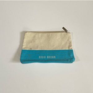 Bobbi Brown Cosmetics Bag ~ Blue and Cream Color Block Canvas